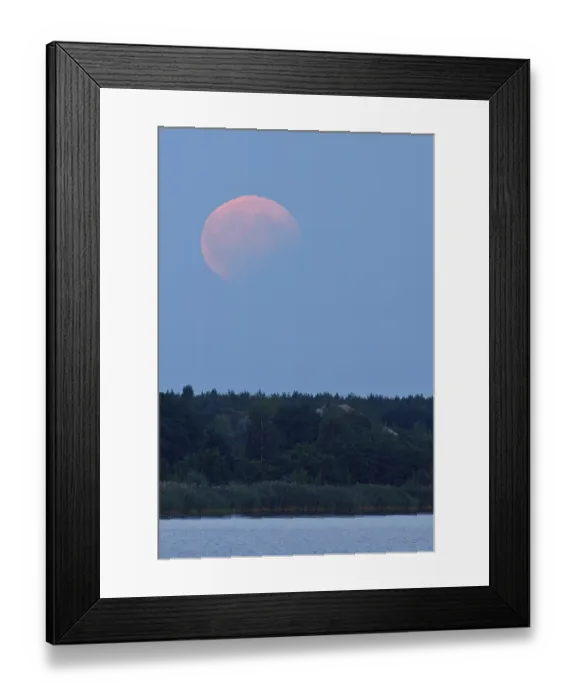 Framed Print : Partial lunar eclipse on 07 / 08 / 2017