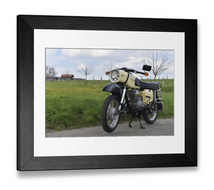 Framed Print : Vintage, GDR motorbike MZ ES 250 Trophy from Zschopau