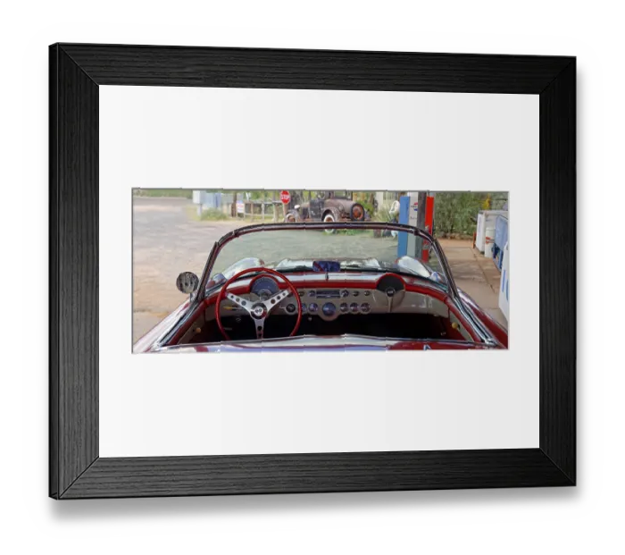 Framed Print : Vintage Chevrolet Corvette Convertible 1957