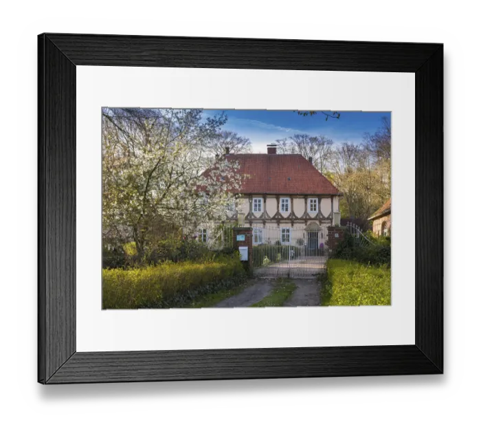 Framed Print : Castle Hopen in spring, Oldenburger Muensterland