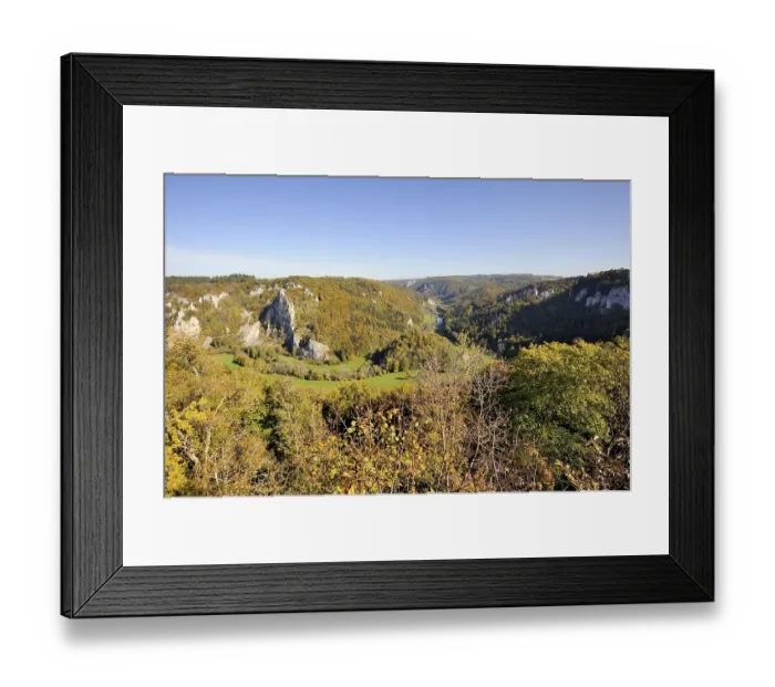 Framed Print : View from Kallenberg castle ruins across the autumnal Danube Valley