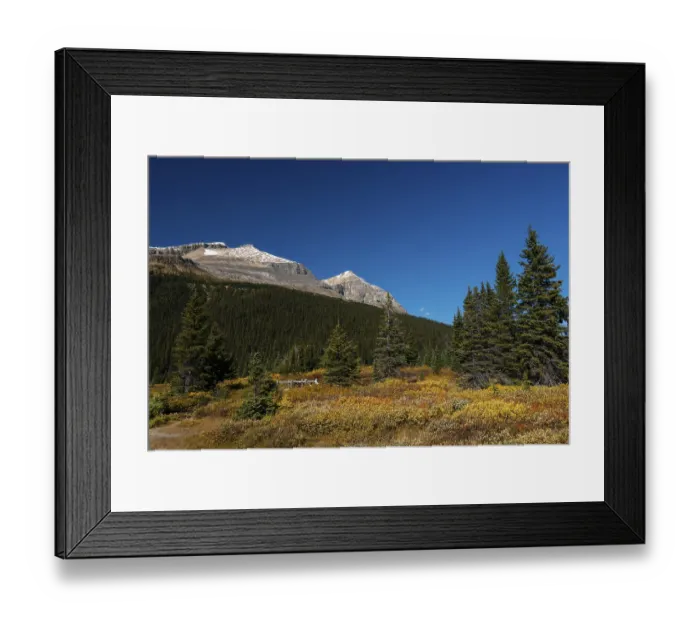 Framed Print : Trail on glacial lake Bow Lake