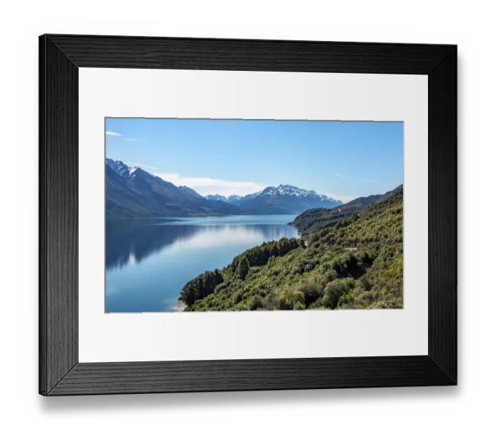 Framed Print : View of lake with mountains, Lake Wakatipu