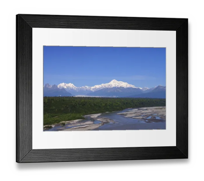 Framed Print : View over Chulitna River to Mount Denali Framed Print : View over Chulitna River to Mount Denali
