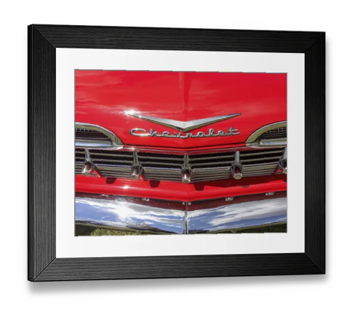 Framed Print : Close-up of radiator grille of classic historic pick-up Chevrolet El Camino Framed Print : Close-up of radiator grille of classic historic pick-up Chevrolet El Camino