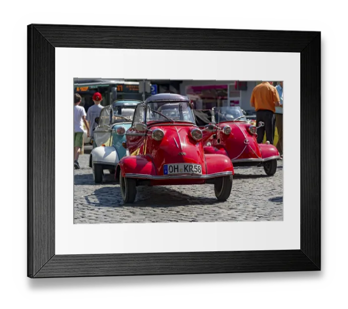 Framed Print : Oldtimer meeting, Vintage Messerschmitt cabin scooter FMR