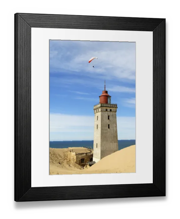 Framed Print : Lighthouse, sunken in the sands of the Rubjerg Knude Dune near Lonstrup