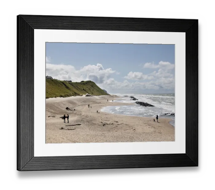 Framed Print : Strollers on the beach of Lonstrup