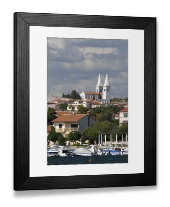 Framed Print : Cityscape and port, Medulin, Istria
