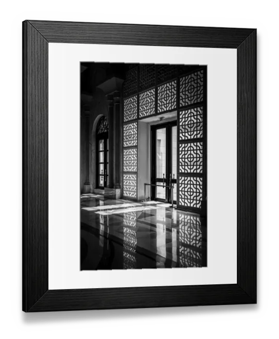 Framed Print : Black and white photograph, Qasr Al Watan