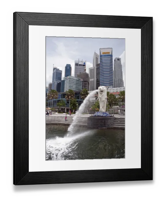 Framed Print : The Merlion, landmark of the metropolis of Singapore Framed Print : The Merlion, landmark of the metropolis of Singapore