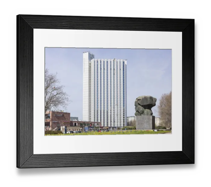 Framed Print : Karl Marx Monument and Congress Hotel next to the civic hall Framed Print : Karl Marx Monument and Congress Hotel next to the civic hall
