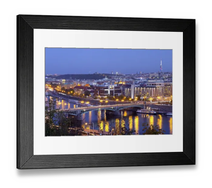 Framed Print : View from the Letna hill on the Moldova bridge cechUv most