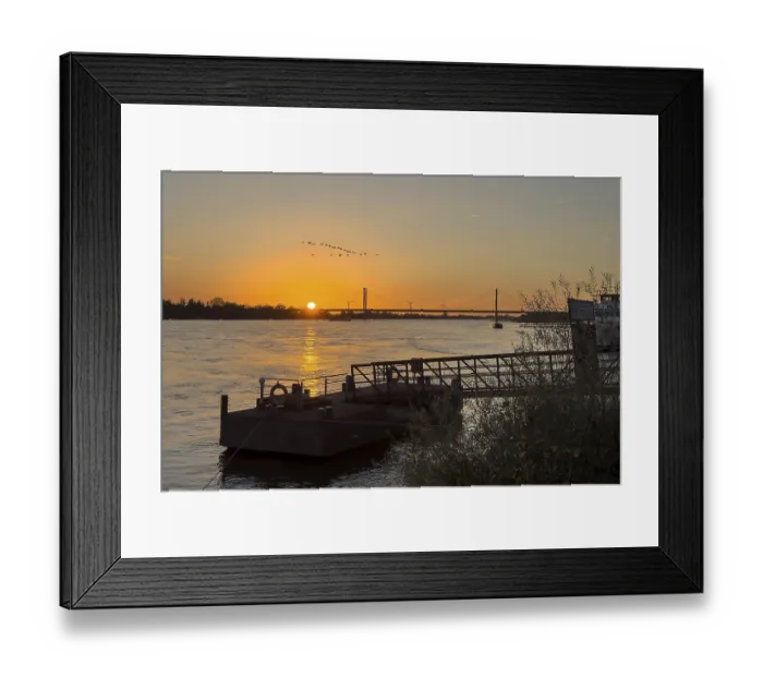 Framed Print : Sunset over the river Rhine Lower Rhine Framed Print : Sunset over the river Rhine Lower Rhine