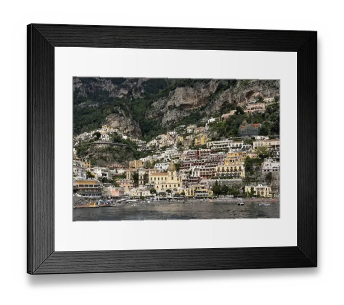Framed Print : City View Positano with its church of Santa Maria Assunta