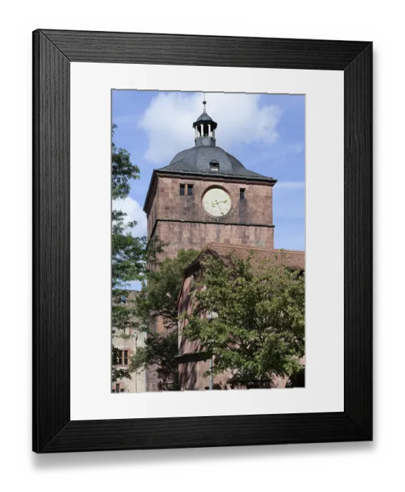 Framed Print : Heidelberg castle, Castle gate tower with clock Framed Print : Heidelberg castle, Castle gate tower with clock