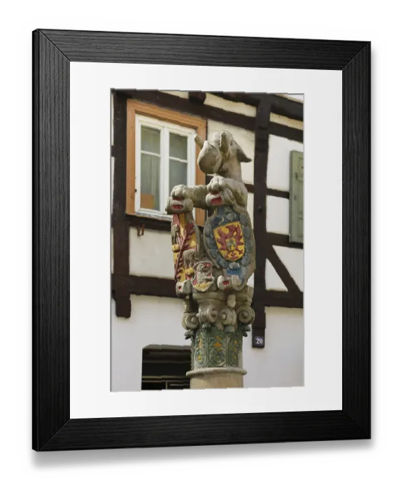 Framed Print : Elephant fountain on the market square
