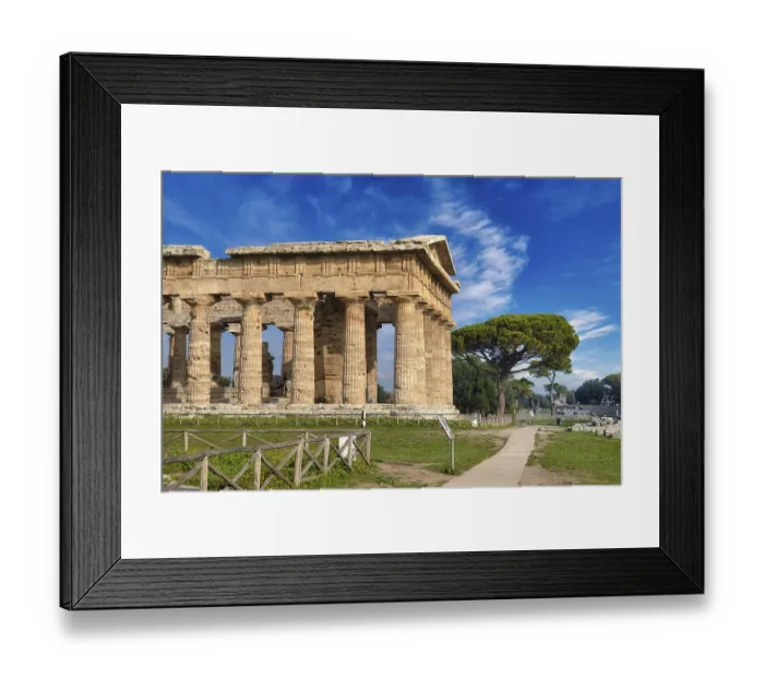 Framed Print : The ancient Doric Greek Temple of Hera of Paestum built in about 460-450 BC