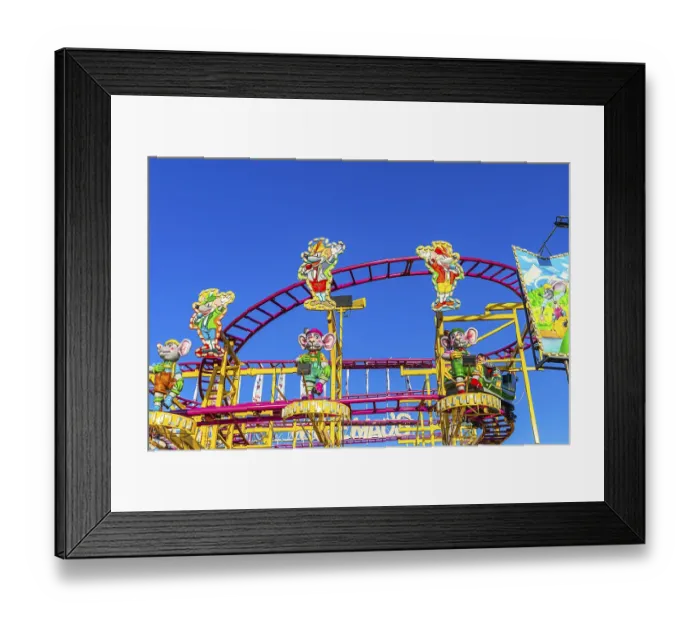 Framed Print : Mouse figures from the Wild Mouse ride