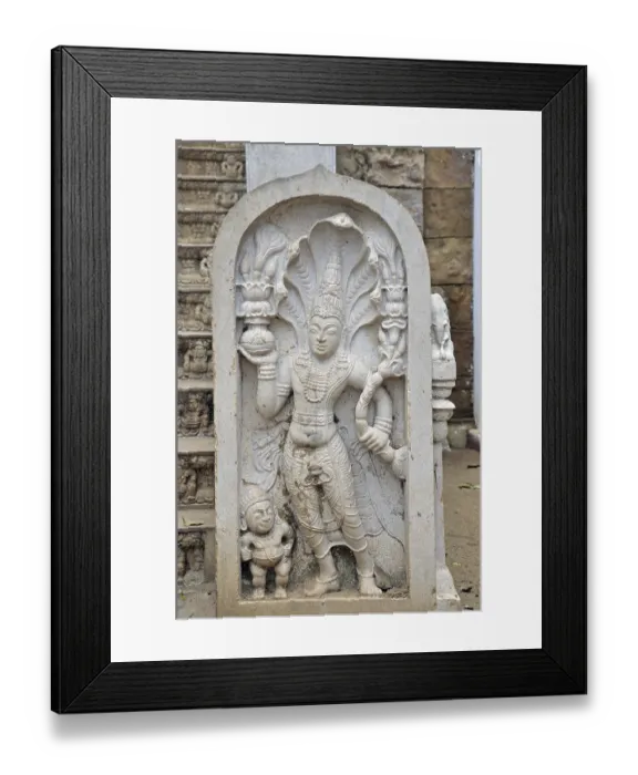 Framed Print : Guard stela at the entrance to Jaya Sri Maha Bodhi