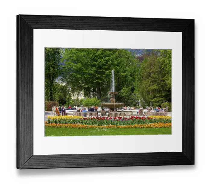 Framed Print : Alps Solespringbrunnen in the spa gardens Bad Reichenhall