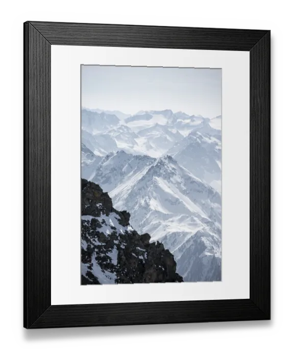 Framed Print : Peaks and mountains in winter, Sellraintal