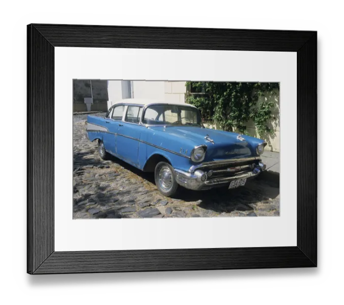 Framed Print : Vintage car on a cobbled road, Colonia del Sacramento Framed Print : Vintage car on a cobbled road, Colonia del Sacramento