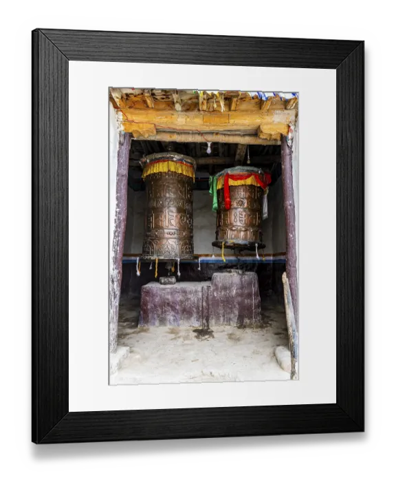 Framed Print : Praying wheels, in Lo-Manthang village