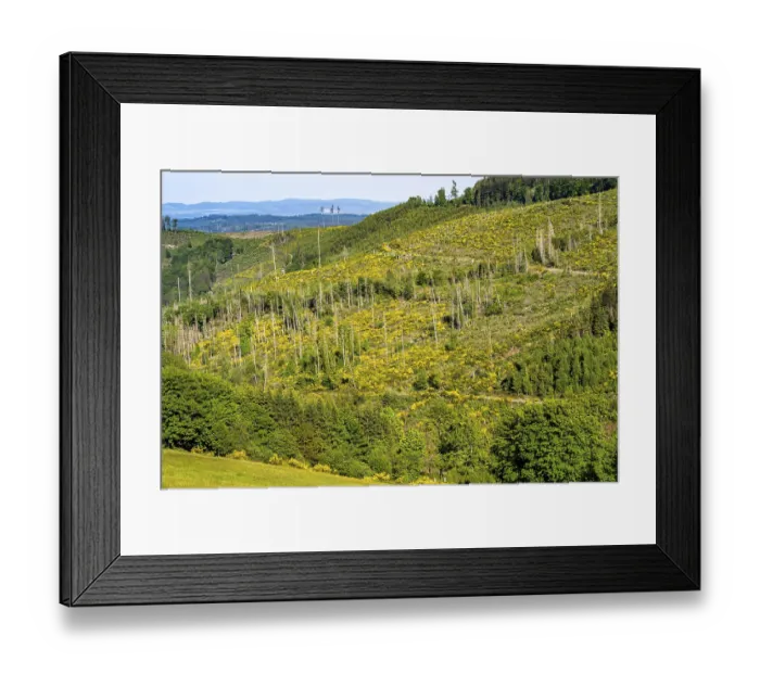 Framed Print : Landscape west of Hallenberg, in the Hochsauerland district Framed Print : Landscape west of Hallenberg, in the Hochsauerland district