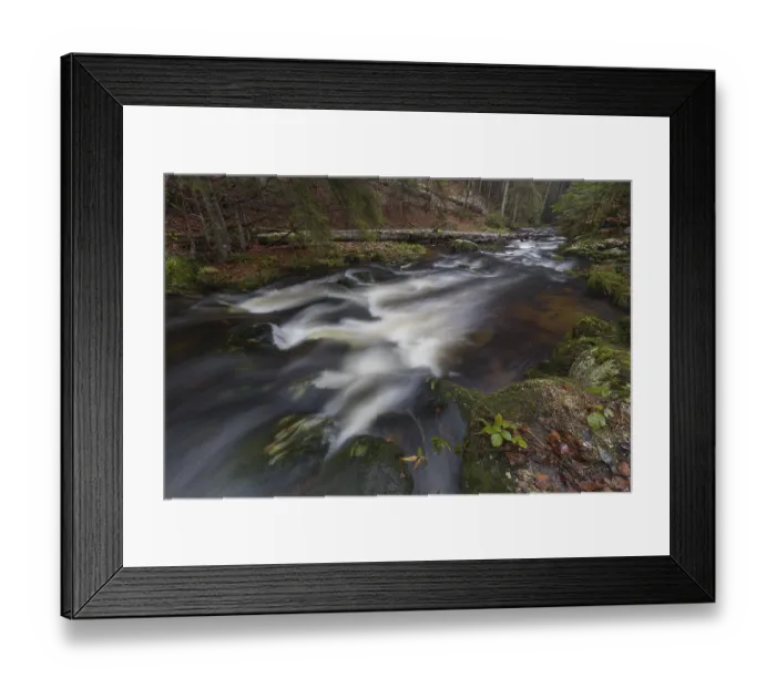 Framed Print : Kleine Ohe creek below Waldhaeuser village in the Bavarian Forest Nationalpark
