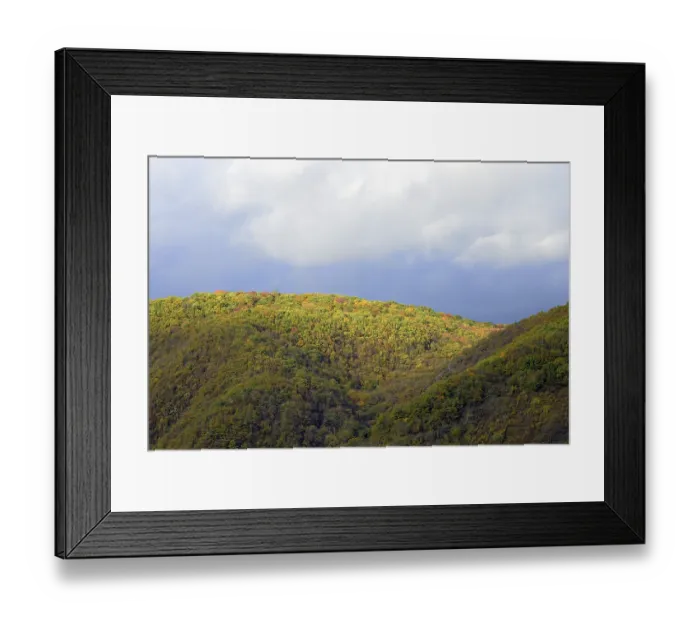 Framed Print : Sun shining on the autumnal deciduous forest of the Moselle heights Framed Print : Sun shining on the autumnal deciduous forest of the Moselle heights