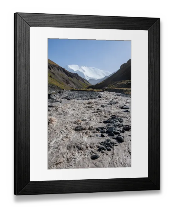 Framed Print : Valley with river Achik Tash between high mountains Framed Print : Valley with river Achik Tash between high mountains
