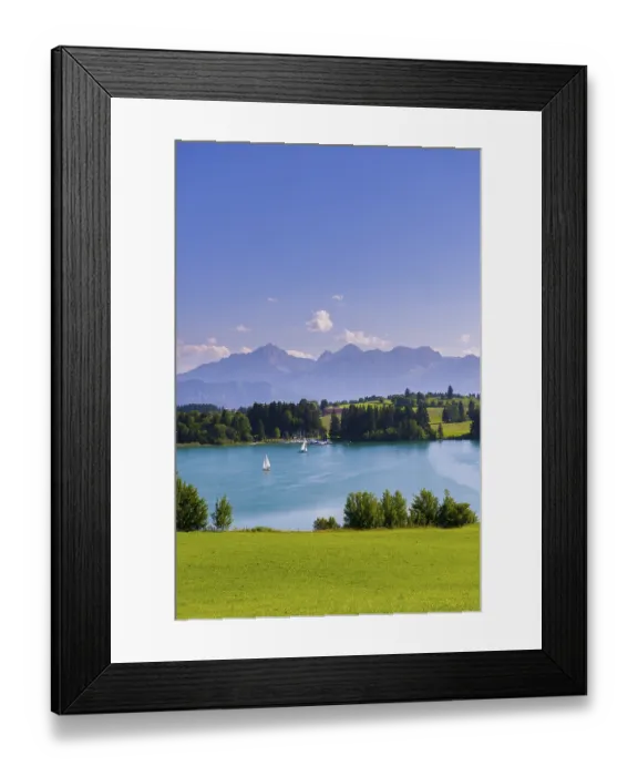 Framed Print : An idyllic lake with sailing boats