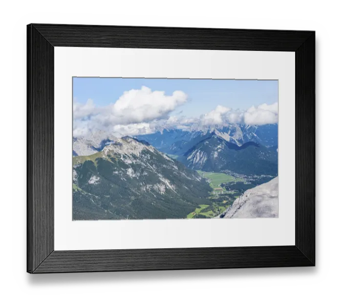 Framed Print : View over mountain valley, Leutasch with Arnspitze