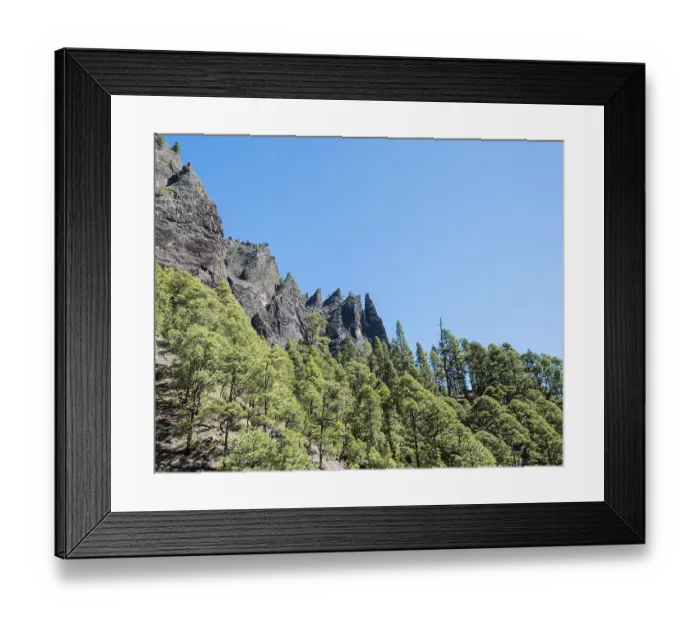 Framed Print : Wooded cliff, Caldera de Taburiente National Park Framed Print : Wooded cliff, Caldera de Taburiente National Park