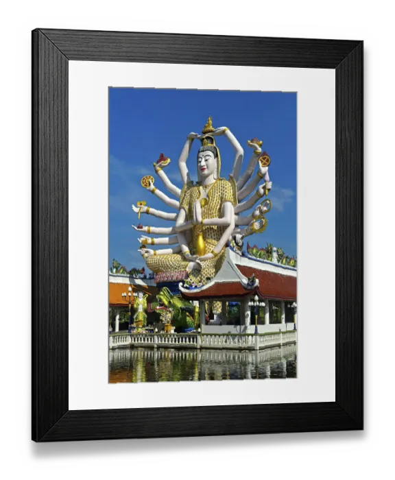 Framed Print : Eighteen-armed Guanyin statue, Buddhist temple Wat Plai Laem Framed Print : Eighteen-armed Guanyin statue, Buddhist temple Wat Plai Laem
