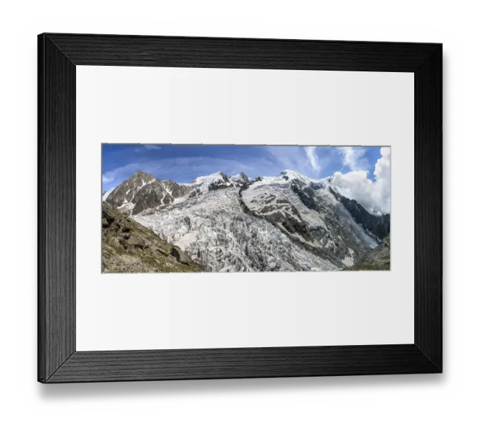 Framed Print : High alpine glaciated mountain landscape