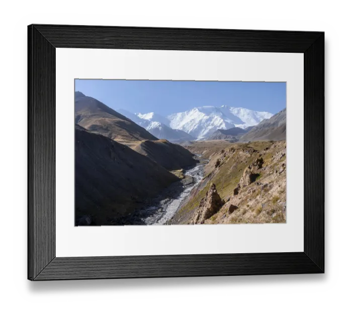 Framed Print : Valley with river Achik Tash between high mountains