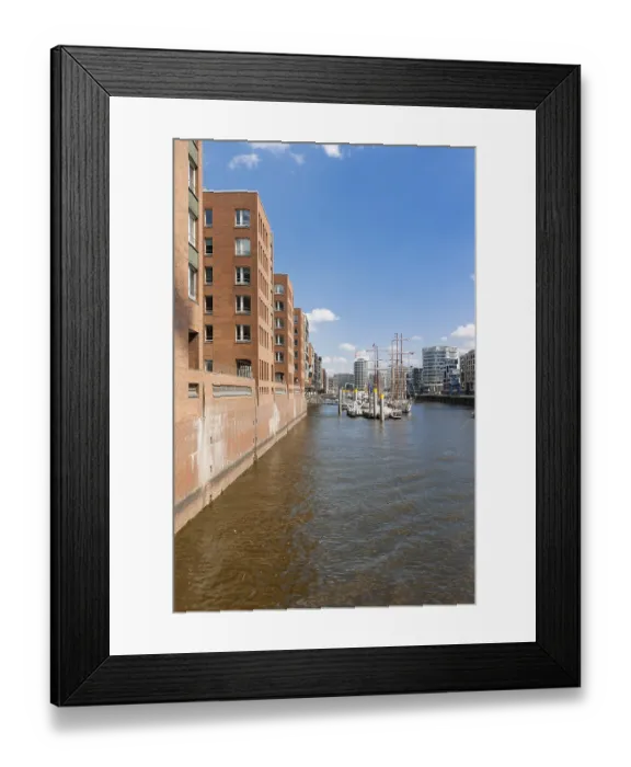 Framed Print : Am Sandtorkai, HafenCity with the harbour museum Framed Print : Am Sandtorkai, HafenCity with the harbour museum