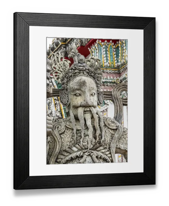 Framed Print : Stone sculpture in Wat Pho temple