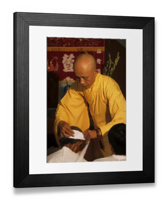 Framed Print : Mourning ceremony at a home in Nha Trang