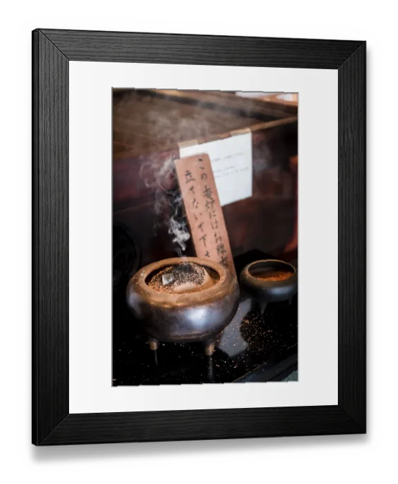 Framed Print : Frankincense, ZOjOji Temple, Buddhist Temple