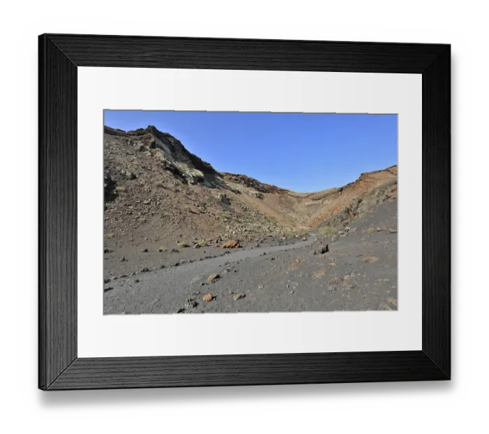 Framed Print : Volcanic crater of Caldera de Los Cuervos volcano