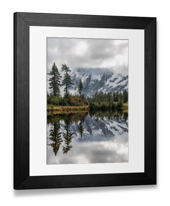 Framed Print : Mountain Mt. Shuksan with reflection in Picture Lake