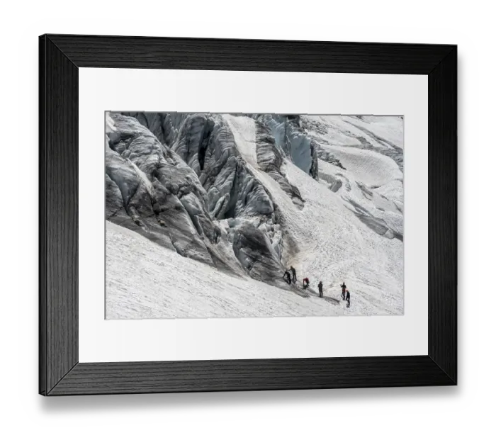 Framed Print : Glacier course, crevasses on the Glacier du Tour