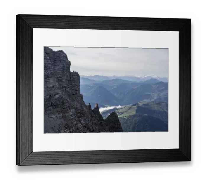 Framed Print : Rock formation, view over mountain landscape Framed Print : Rock formation, view over mountain landscape