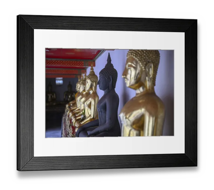 Framed Print : Black Buddha in Wat Pho, Temple of the Reclining Buddha Framed Print : Black Buddha in Wat Pho, Temple of the Reclining Buddha