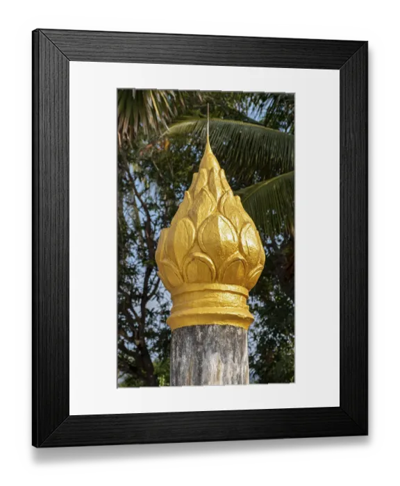 Framed Print : Gilded sculpture of lotus flower bud
