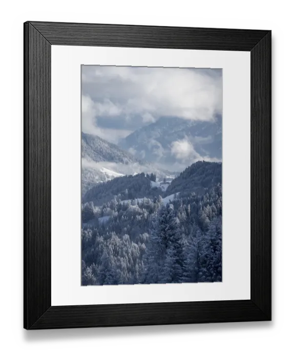 Framed Print : Winter, snowy landscape in the Wetterstein mountains