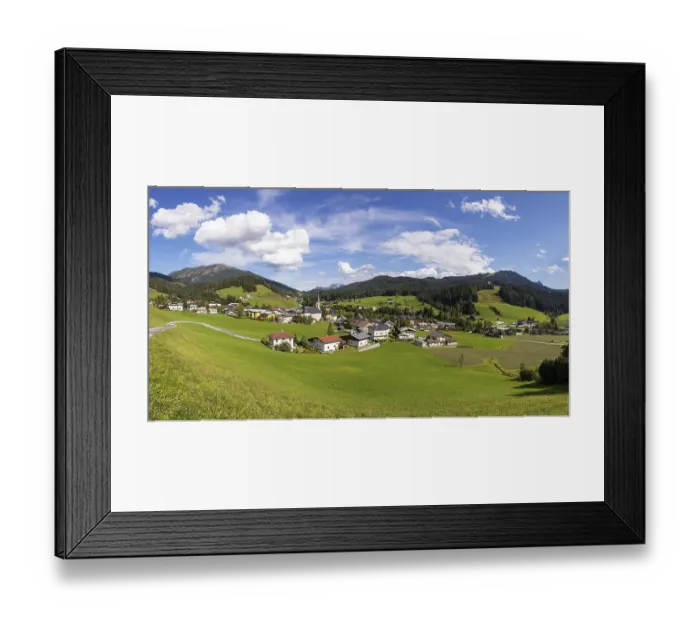 Framed Print : Drone image, Russbach with Gamsfeld